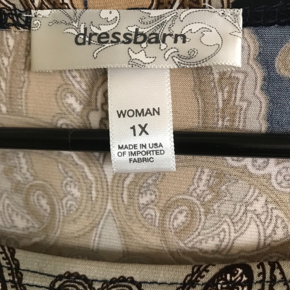 Dress Barn Blouse, Navy/Gold, 1X - Picture 2 of 2